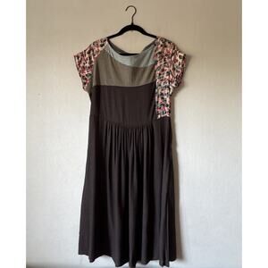 Rebe by Debra Weiss Dress Women’s Size Large Artsy Mixed Print Pockets Retro